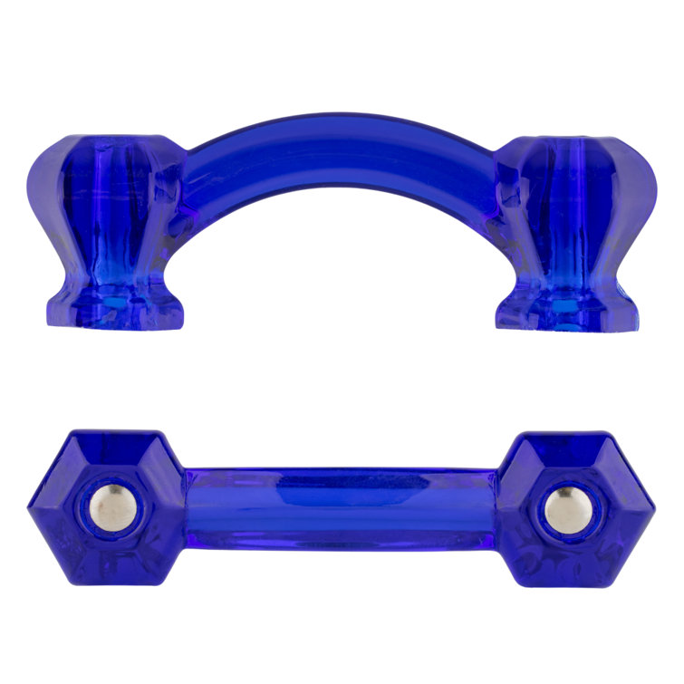 UNIQANTIQ HARDWARE SUPPLY Era Hexagonal Cobalt Blue Glass Drawer Pull